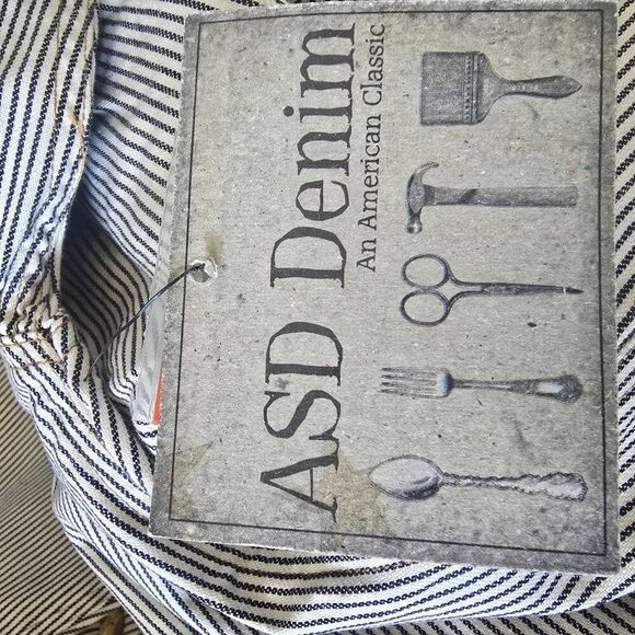 ASD Living Blk/Wht Vtg. Railroad Stripe Long Sleeve Server Shirt, NWT, Sz. S - Picture 11 of 12